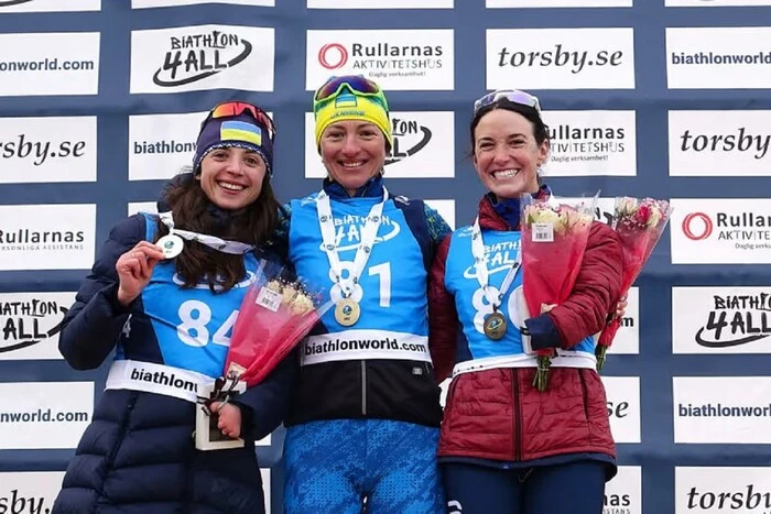 Ukrainian team on the podium of the World Cup