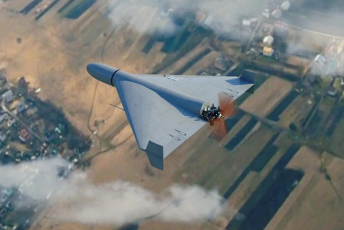 Image of a falling drone in Belarus