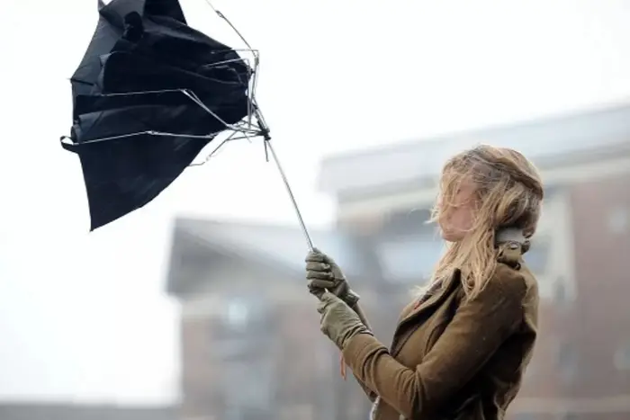 Rescuers in action during bad weather