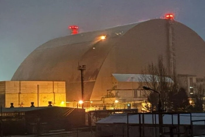 Chernobyl NPP shelter after enemy attack