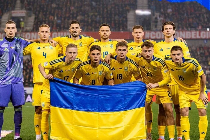 The Ukrainian national team concedes a goal in the match against Belgium