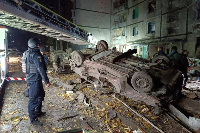 Damage to the house after the Russian strike