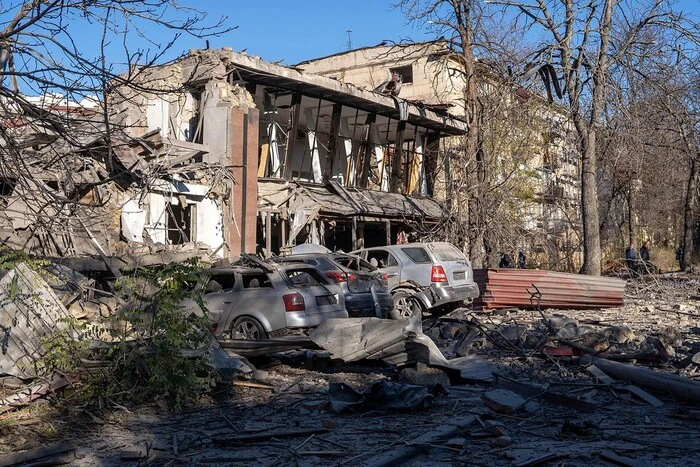 Damaged houses due to the shelling of Odesa