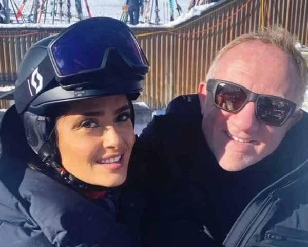 Salma Hayek and billionaire in the mountains