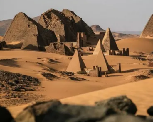 The collection of pyramids in Sudan and Egypt