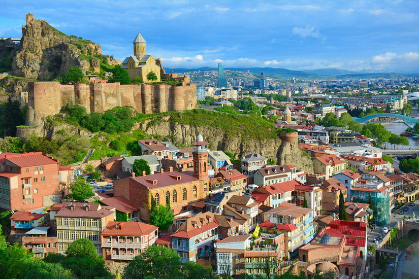 Street in Tbilisi with elegant architecture