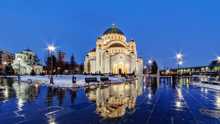 Замерзшие водопады в Сербии