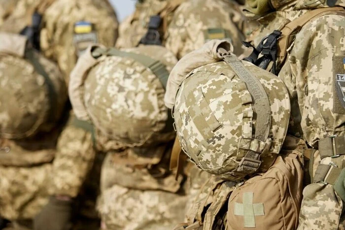 Ukrainian soldiers during mobilization