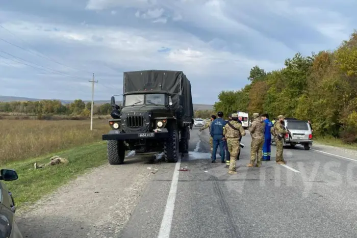 Shooting of car with National Guard servicemen in Chechnya (photo)