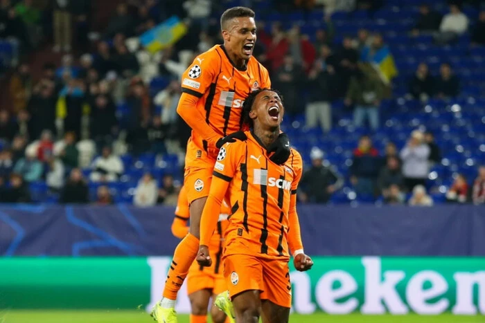 Shakhtar players celebrating victory over Brest