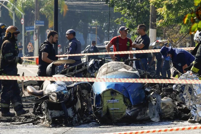 A plane crashed into public transport