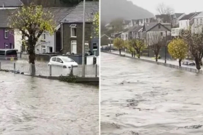 Flooding of the railway station and bridge