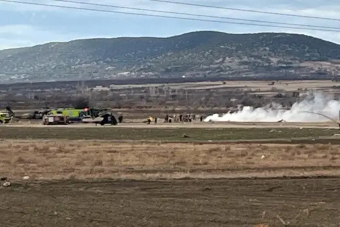 Turkish helicopter after the crash