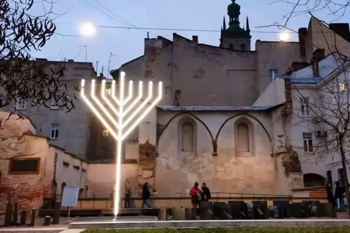 The assailant damaged the Hanukkah menorah