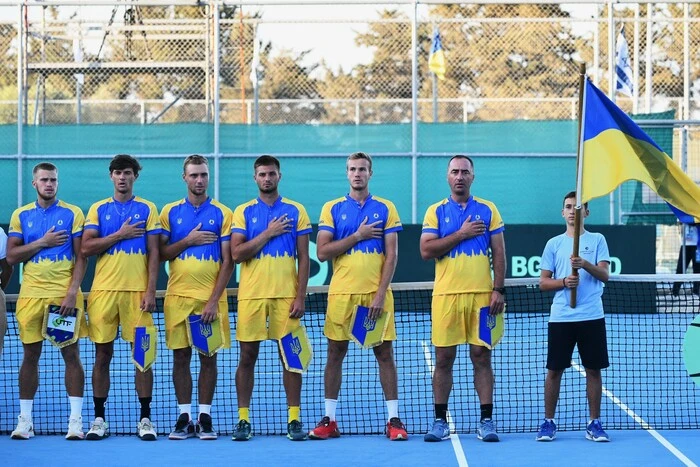 Ukraine's team lineup for the match against Tunisia