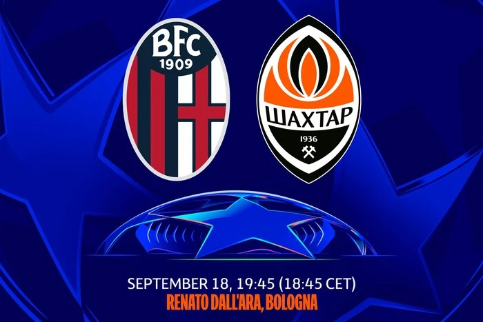 Symbolic image of Shakhtar and Bologna logos