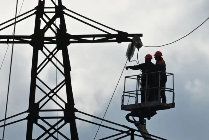 Damaged energy facility after Russian attack