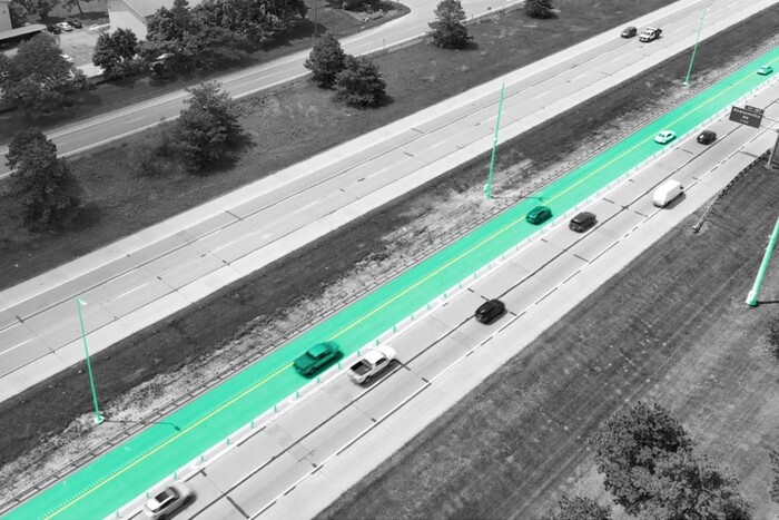 Construction of a 'smart' road in the USA