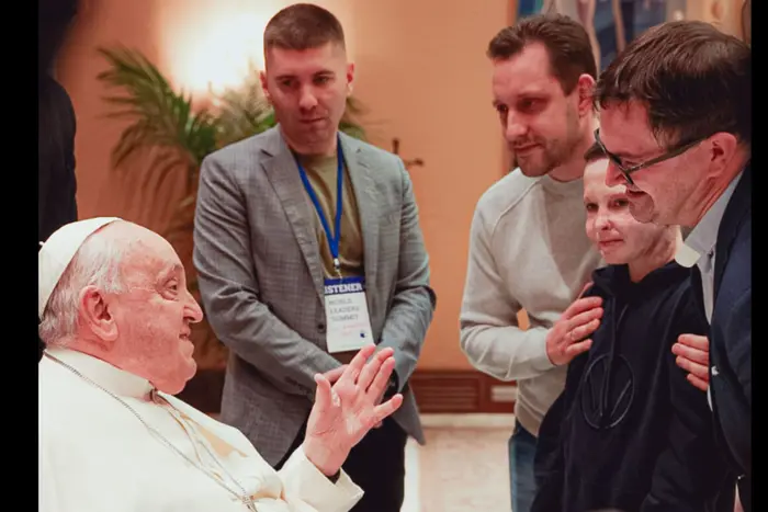 Pope Francis met with a boy