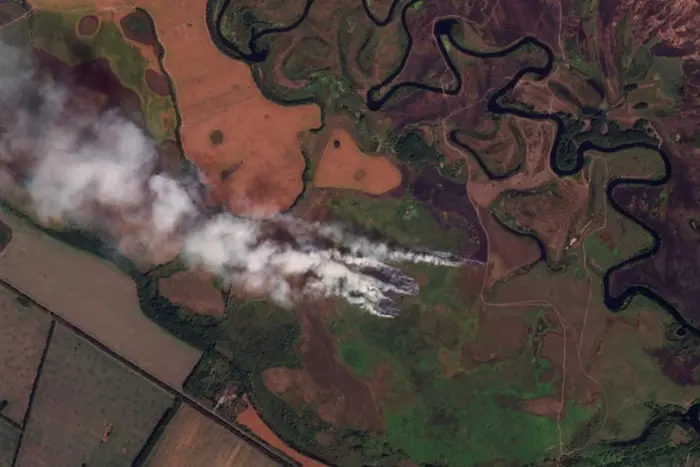 Alternative text: Satellite image of Russian counterattacks in Kurshchina