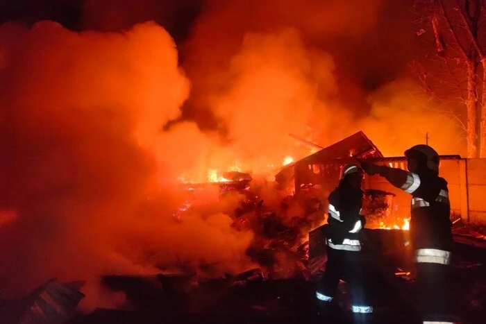 Fire in Kharkiv after shelling