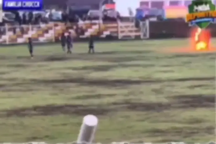 Lightning strikes footballer during match