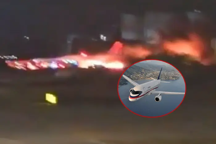 Während der Landung am Flughafen Antalya fing ein russisches Flugzeug Feuer