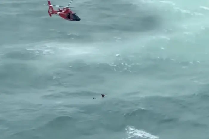 Holding onto a refrigerator in the middle of the ocean. Man rescued in Florida after hurricane