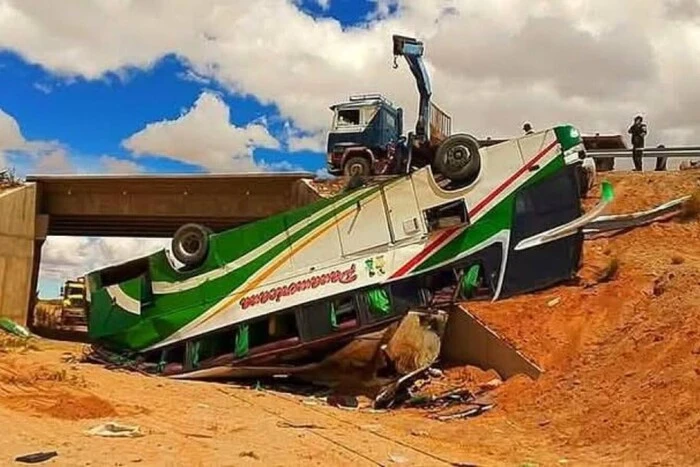 The bus veered off the road in Bolivia