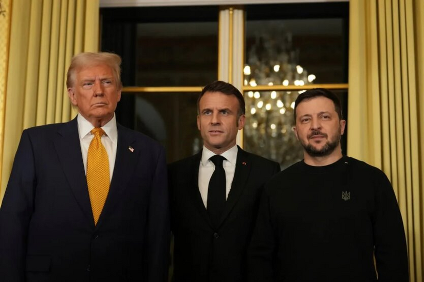 Zeleński, Trump i Macron omówili pokój i wojnę na Ukrainie na spotkaniu w Paryżu