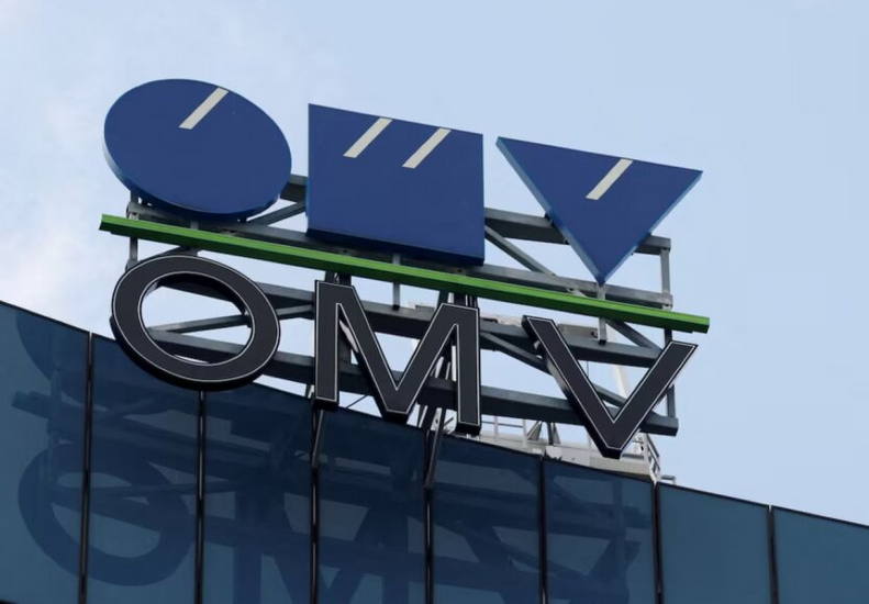 Логотип компанії OMV і логотип Газпрому