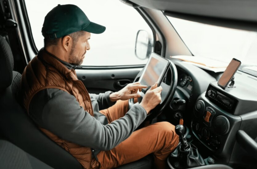 Image of a driver behind the wheel of a car