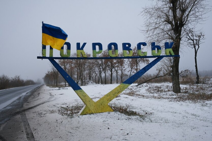 A man assesses resources near Pokrovsk