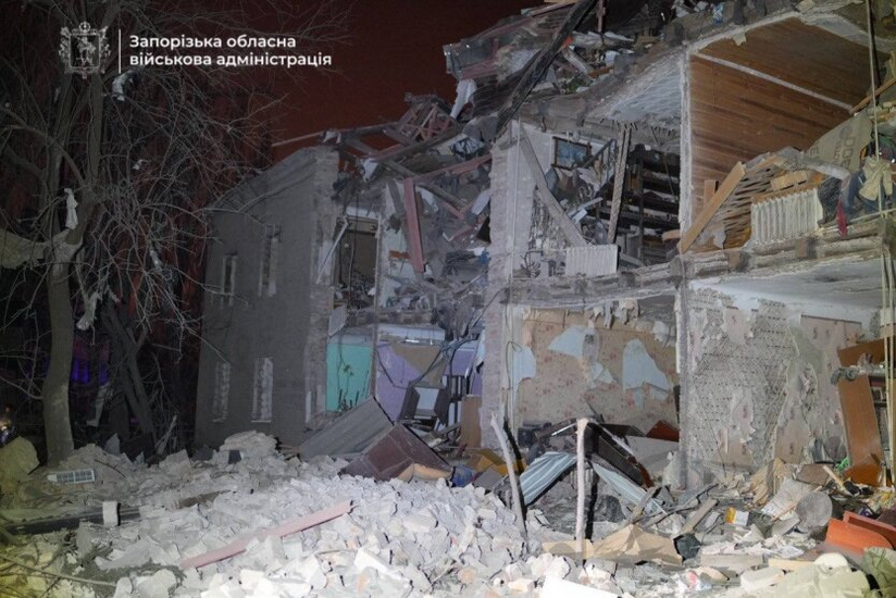 Consequences of the rocket strike in Zaporizhzhia