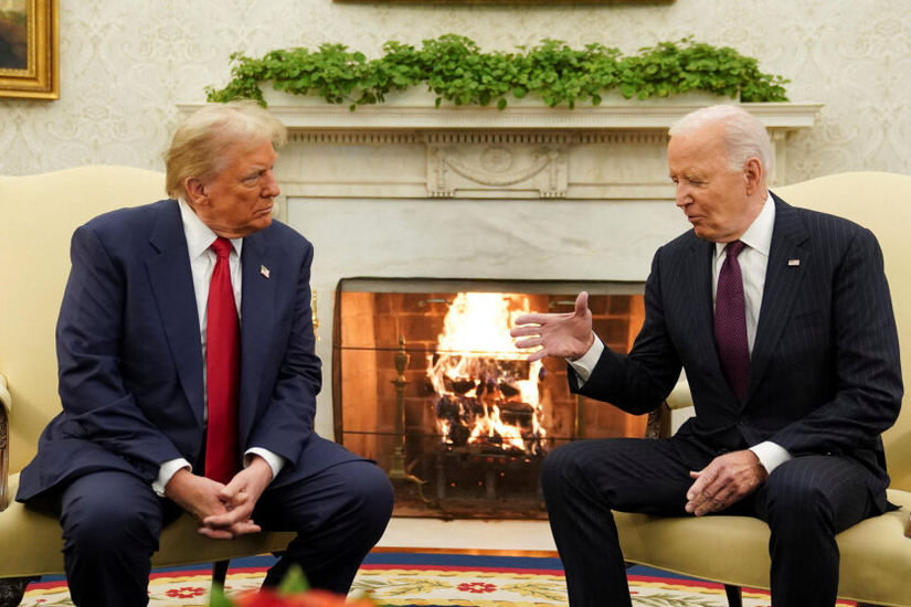 Trump and Biden negotiating with Putin