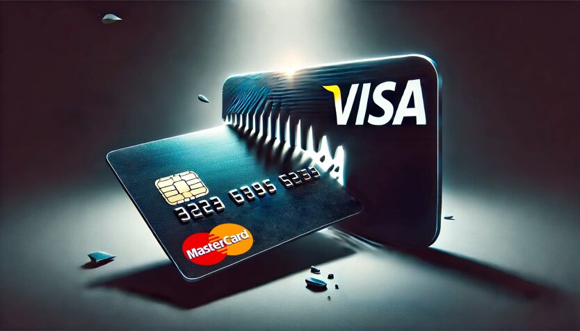 Logo of Visa and monobank are placed side by side